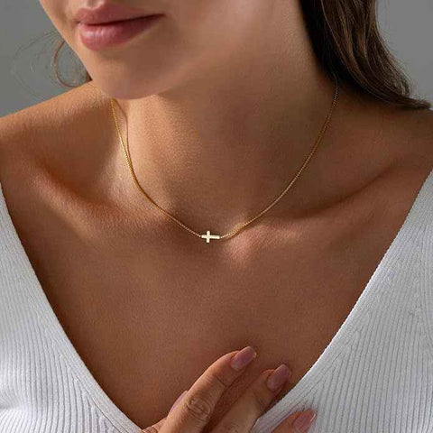 DivineCross™ | Collar Con Dije De Cruz Para Mujer, Chapado En Oro De 18 K, Acero Inoxidable Con Oro Laminado 🛒🔥🎁 |Envío GRATIS - 40% DE DESCUENTO|