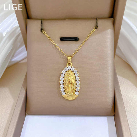 GraceLink™ | Collar Con Dije De La Virgen Laminado En Oro 🛒🔥🎁 |Envío GRATIS - 40% DE DESCUENTO|