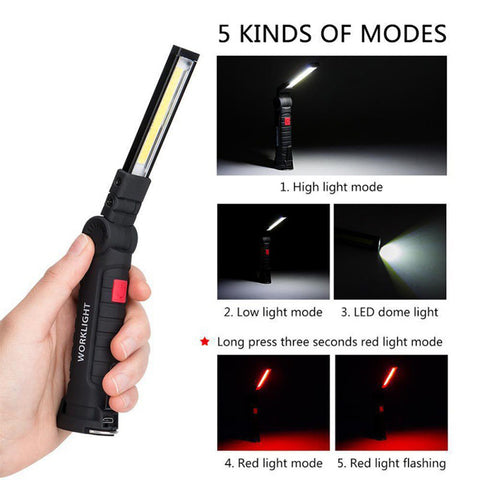 AutoLite360™| Lámpara De Trabajo LED Magnética Portátil, Regulable, Recargable USB, 360°, Batería De 1200 Mah Para Reparación De Automóviles 🛒🔥🎁 |Envío GRATIS - 30% DE DESCUENTO|