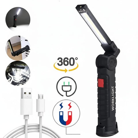 AutoLite360™| Lámpara De Trabajo LED Magnética Portátil, Regulable, Recargable USB, 360°, Batería De 1200 Mah Para Reparación De Automóviles 🛒🔥🎁 |Envío GRATIS - 30% DE DESCUENTO|